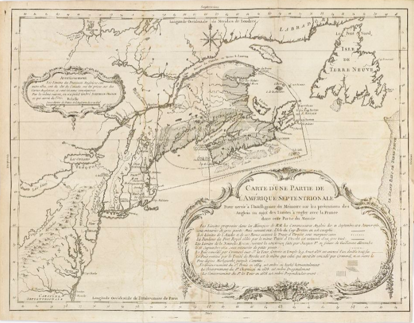Carte d'une partie de l'Amérique Septentrionale  1755