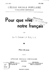 Pour que vive notre français G. La Rue. 1938