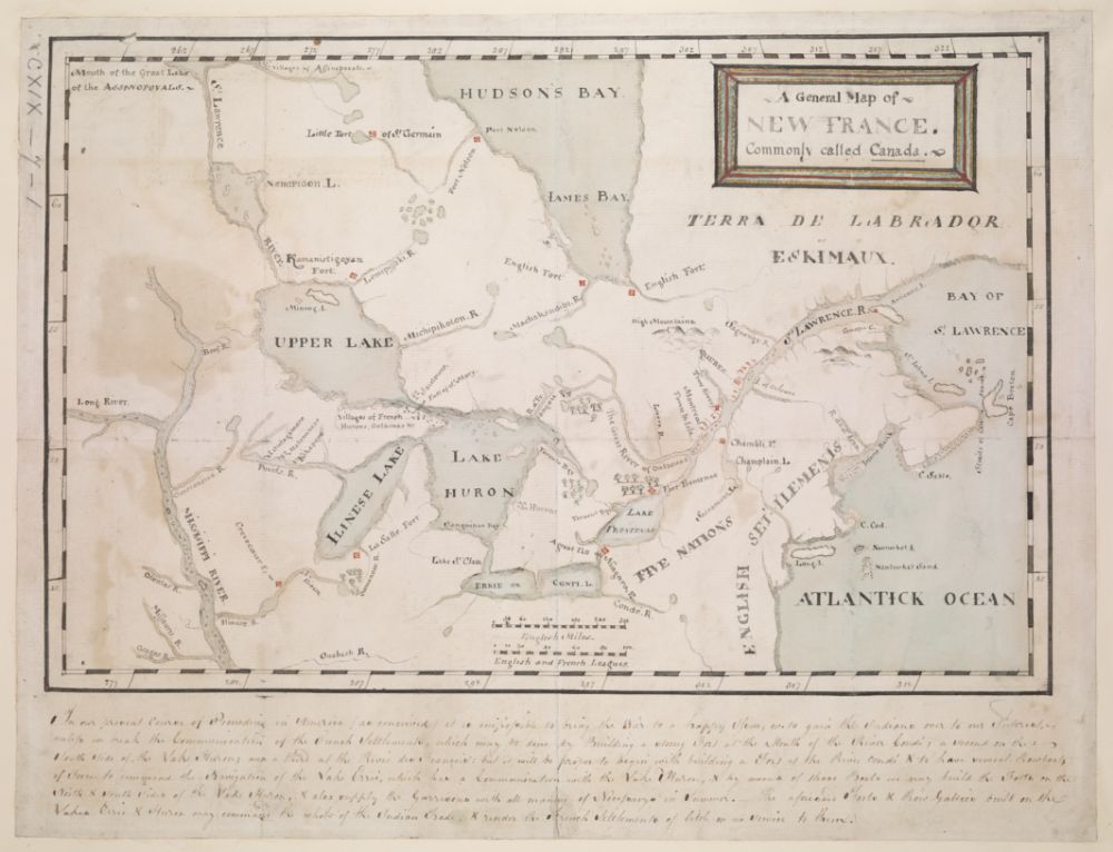 A General Map of New France. Commonly called Canada  1755-1760