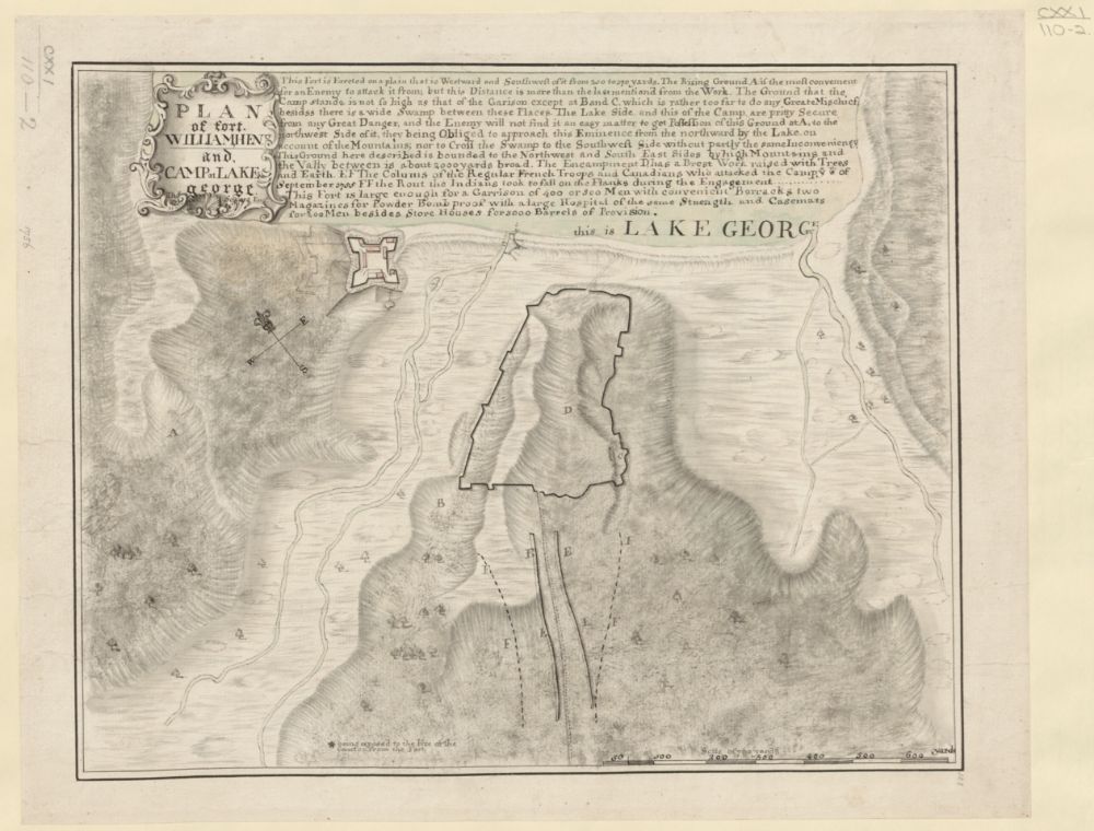 Plan of fort William henry and Camp at Lake georgeT. Sowers. 1756