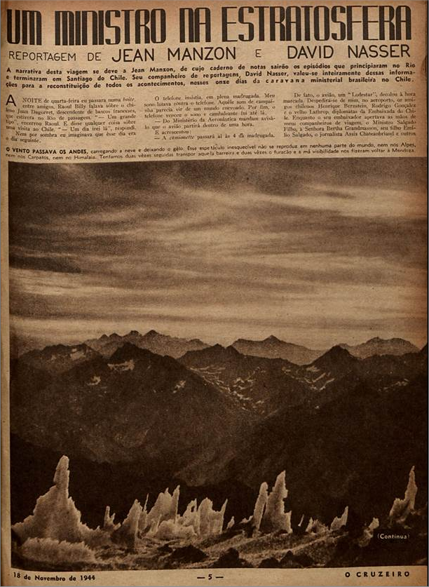 Um ministro da estratosfera  O Cruzeiro edição 04. 1944