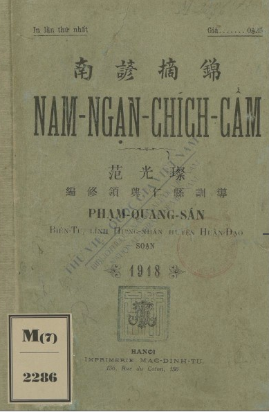 Nam ngạn chính cẩm  Q. S. Phạm. 1918