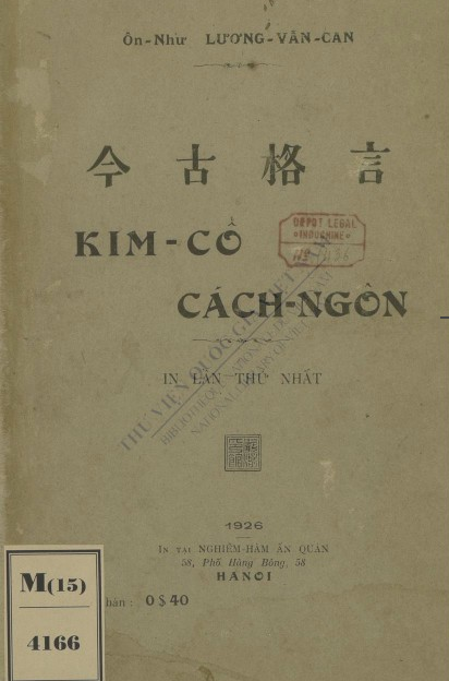Kim cổ cách ngôn  V. C. Lương. 1926