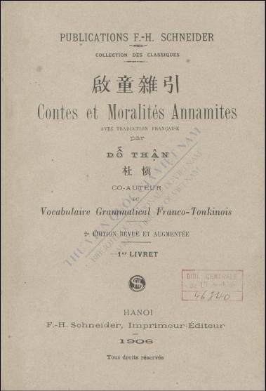 Contes et moralités annamites  1906
