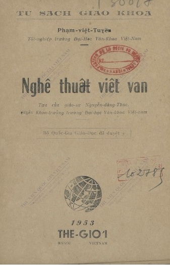 Nghệ thuật viết văn  Phạm Việt Tuyền. 1953