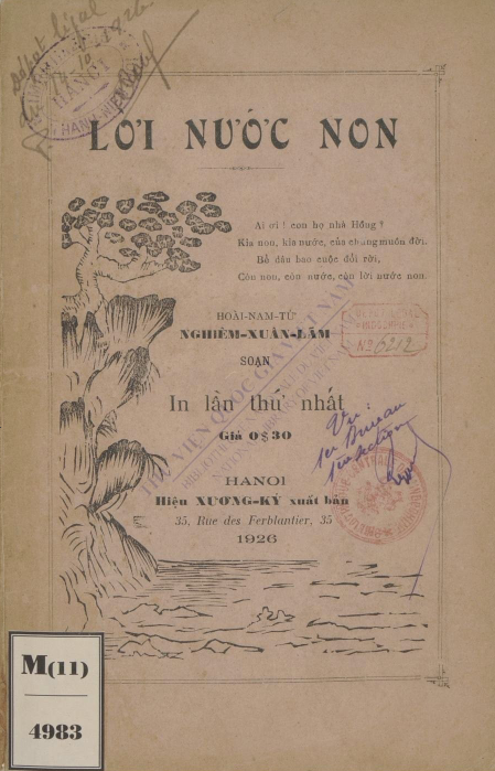 Lời non nước  Nghiêm Xuân Lãm. 1926
