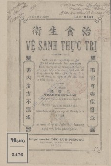 Vệ sanh thực trị  Trần Phong Sắc. 1928
