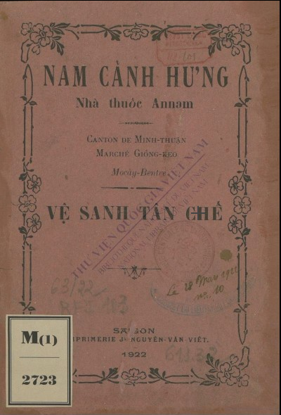 Vệ sanh tân chế  Nam Cảnh Hưng. 1922