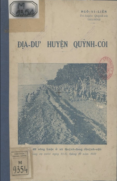 Địa dư huyện Quỳnh Côi  Ngô Vi Liễn. 1933